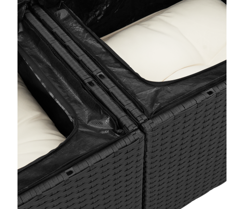 13 Daļu Dārza Sofa Komplekts Ar Spilveniem Melnā Poli Rotangpalmas Akācijas Vidaxl