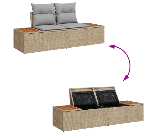 12 Daļu Dārza Dīvānu Komplekts Ar Spilveniem Bēšs Poli Rotangpalma Akācijas Vidaxl