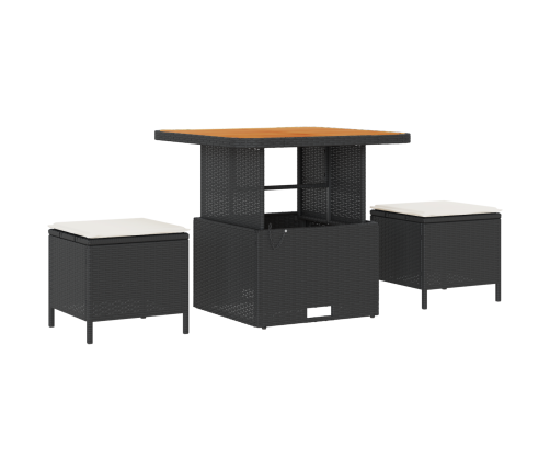 12 Daļu Dārza Dīvānu Komplekts Ar Spilveniem, Melns Poliratan, Akācija Vidaxl