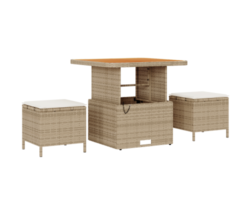 11 Gabala Dārza Dīvānu Komplekts Ar Spilveniem Bēšs Poli Rotangpalma Akācija Vidaxl