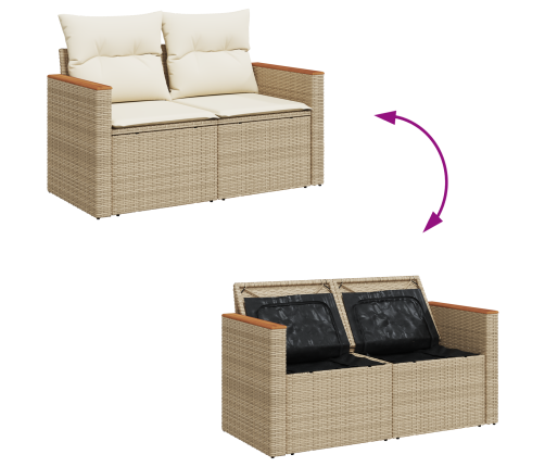 10 Daļu Dārza Dīvānu Komplekts Ar Spilveniem Bēšā Polirašanā Akācija Vidaxl