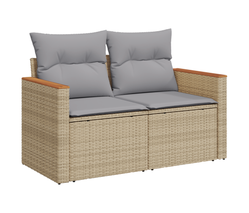 13 Gabalu Dārza Dīvānu Komplekts Ar Spilveniem Bēšs Polietilēna Rotangpalmas Akācijas Vidaxl