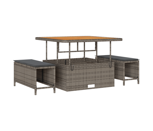 13 Daļu Dārza Dīvānu Komplekts Ar Spilveniem Pelēks Poli Rotangpalma Akācija Vidaxl