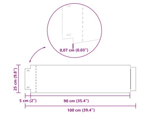 Zāliena Apmales 30 Gabali 25X100 Cm Elastīga Cinkota Tērauda Vidaxl