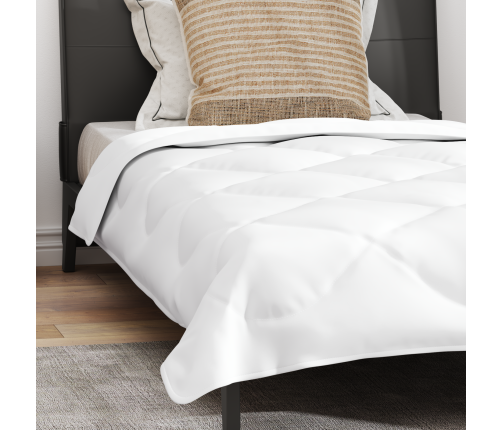 Visu Sezonu Segas Ar Spilvenu Balts 135 X 220 Cm Mikrošķiedra Vidaxl