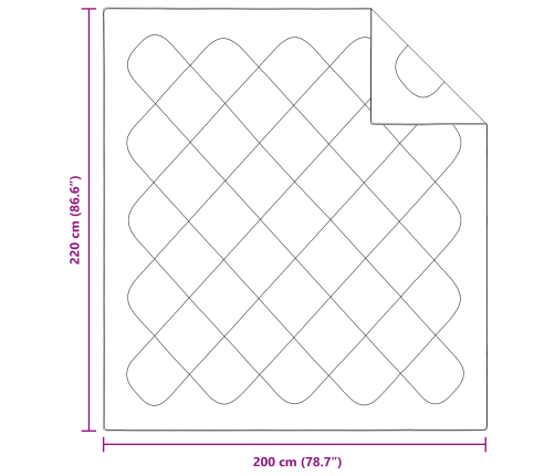 Visu Sezonu Segas 3 Pcs Balta 200 X 220 Cm Mikrošķiedra Vidaxl