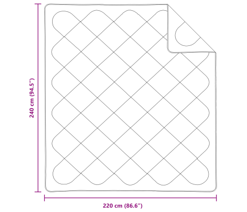 Visu Sezonu Segas 3 Pcs Balta 240 X 220 Cm Mikrošķiedra Vidaxl