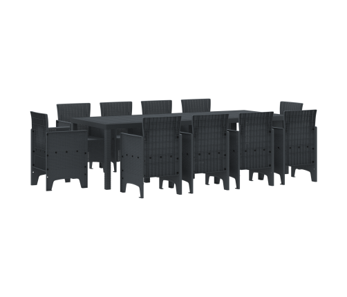 11 Daļu Dārza Ēdamgalds Antracīta Polietilēna Rotangpalma Vidaxl