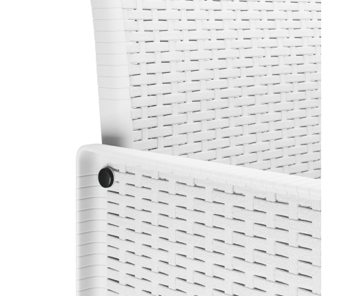 11 Daļu Dārza Ēdamistabas Komplekts Balts Poli Rotangpalma Vidaxl