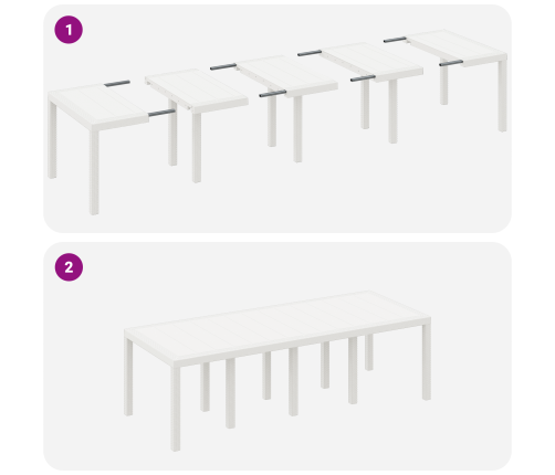 11 Daļu Dārza Ēdamistabas Komplekts Balts Poli Rotangpalma Vidaxl