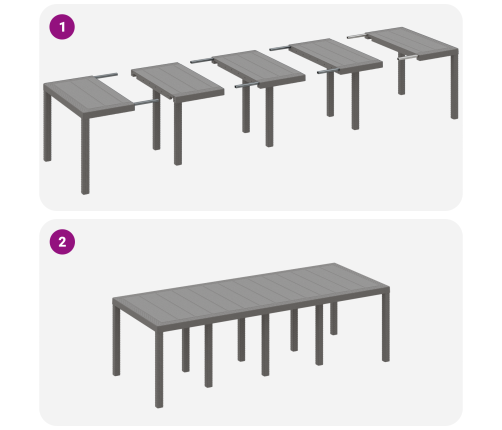 11 Daļu Dārza Ēdamgaldu Komplekts Gaiši Pelēks Poliretāns Vidaxl