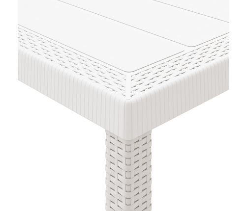 13 Daļu Dārza Galds Ar Spilveniem Balts Polietilēna Rotangpalmas Vidaxl