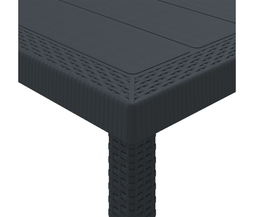 11 Daļu Dārza Ēdamgaldu Komplekts Ar Spilveniem Antracīts Polietilēna Rotangpalma Vidaxl