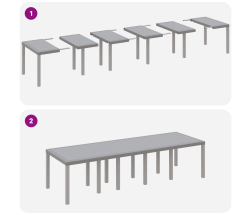 11 Daļu Dārza Galdiņš Gaiši Pelēks Polirotangpalmas Vidaxl