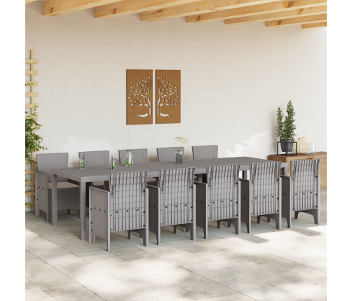 11 Daļu Dārza Galdiņš Gaiši Pelēks Polirotangpalmas Vidaxl