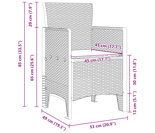 13 Daļīgs Dārza Ēdamistabas Komplekts Ar Spilveniem Brūna Polietilēna Rotangpalma Vidaxl