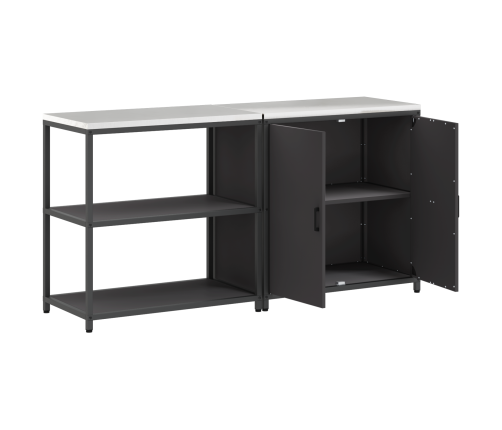 Virtuves Glabāšanas Komplekts 2 Pcs Melna 150 X 50 X 92 Cm Vidaxl