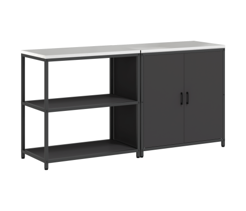 Virtuves Glabāšanas Komplekts 2 Pcs Melna 150 X 50 X 92 Cm Vidaxl