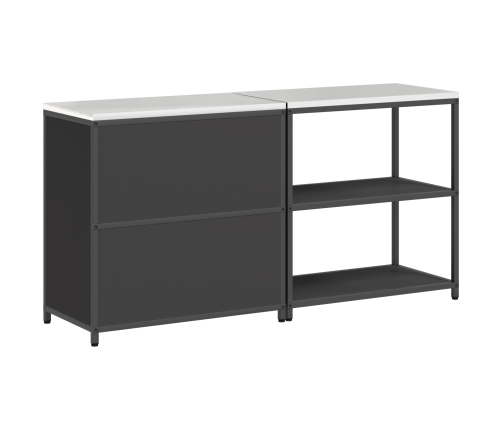 Virtuves Glabāšanas Komplekts 2 Pcs Melna 150 X 50 X 92 Cm Vidaxl