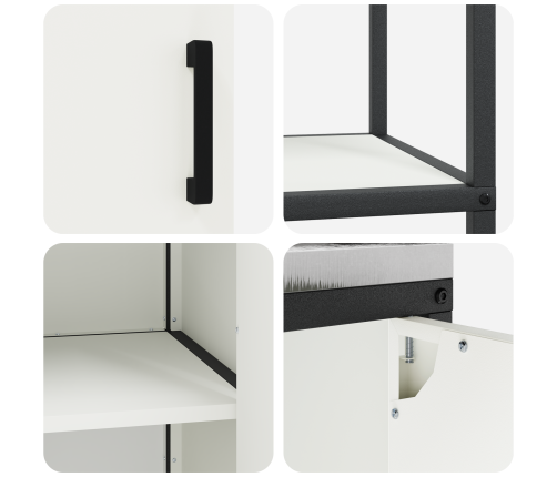 Virtuves Glabāšanas Komplekts 2 Pcs Balta 150 X 50 X 92 Cm Vidaxl