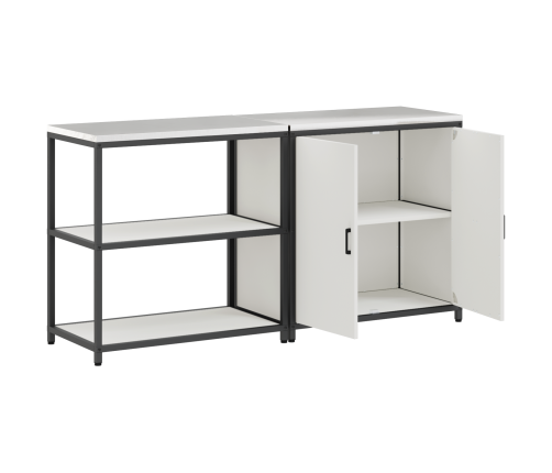 Virtuves Glabāšanas Komplekts 2 Pcs Balta 150 X 50 X 92 Cm Vidaxl