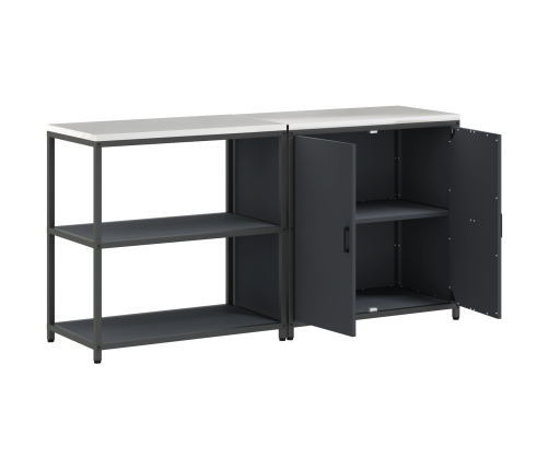 Virtuves Glabāšanas Komplekts 2 Pcs Antracīta 150 X 50 X 92 Cm Vidaxl
