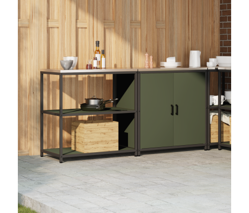 Virtuves Glabāšanas Komplekts 2 Pcs Olīvu Zaļš 150 X 50 X 92 Cm Vidaxl