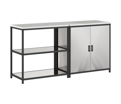 Virtuves Glabāšanas Komplekts 2 Pcs Sudrabs 150 X 50 X 92 Cm Vidaxl