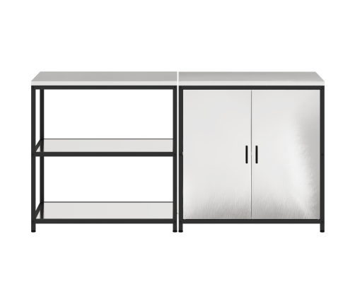 Virtuves Glabāšanas Komplekts 2 Pcs Sudrabs 150 X 50 X 92 Cm Vidaxl