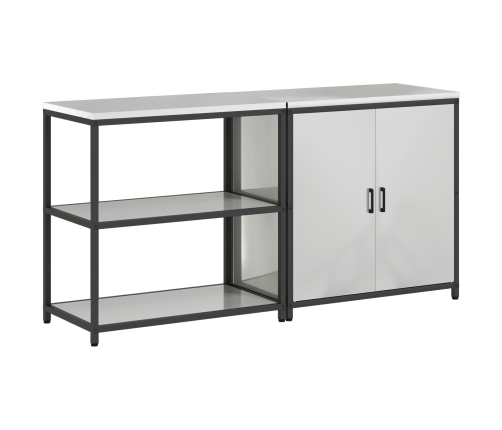 Virtuves Glabāšanas Komplekts 2 Pcs Sudrabs 150 X 50 X 92 Cm Vidaxl