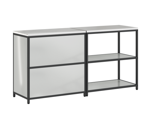 Virtuves Glabāšanas Komplekts 2 Pcs Sudrabs 150 X 50 X 92 Cm Vidaxl