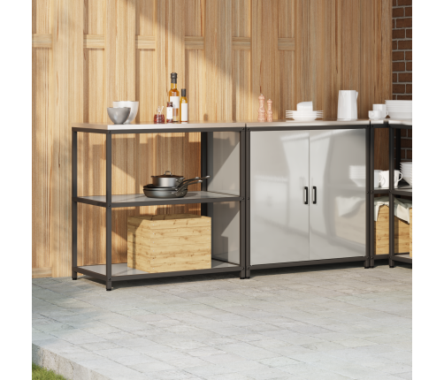 Virtuves Glabāšanas Komplekts 2 Pcs Sudrabs 150 X 50 X 92 Cm Vidaxl