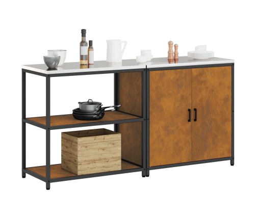 Virtuves Glabāšanas Komplekts 2 Pcs Rūsa 150 X 50 X 92 Cm Vidaxl