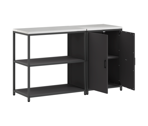 Virtuves Glabāšanas Komplekts 2 Pcs Melna 150 X 50 X 92 Cm Vidaxl