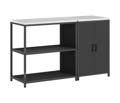 Virtuves Glabāšanas Komplekts 2 Pcs Melna 150 X 50 X 92 Cm Vidaxl