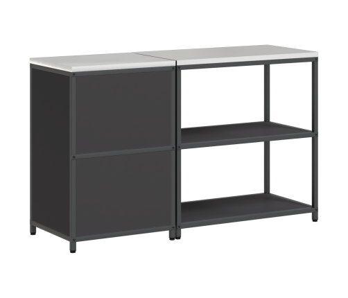 Virtuves Glabāšanas Komplekts 2 Pcs Melna 150 X 50 X 92 Cm Vidaxl