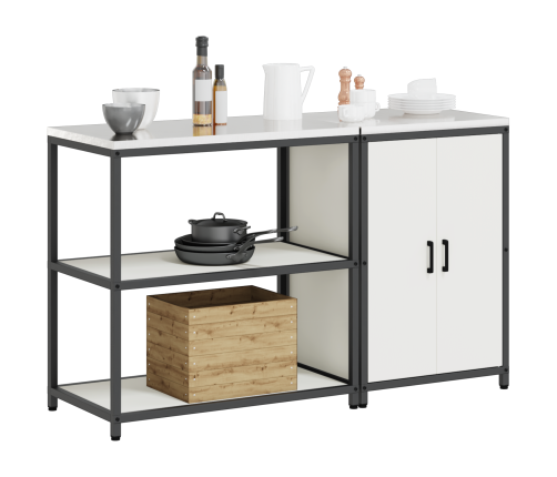 Virtuves Glabāšanas Komplekts 2 Pcs Balta 150 X 50 X 92 Cm Vidaxl