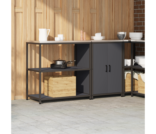 Virtuves Glabāšanas Komplekts 2 Pcs Antracīta 150 X 50 X 92 Cm Vidaxl