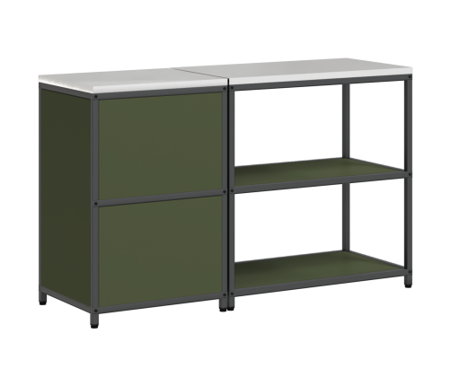 Virtuves Glabāšanas Komplekts 2 Pcs Olīvu Zaļš 150 X 50 X 92 Cm Vidaxl