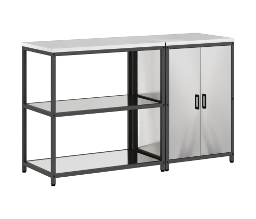 Virtuves Glabāšanas Komplekts 2 Pcs Sudrabs 150 X 50 X 92 Cm Vidaxl