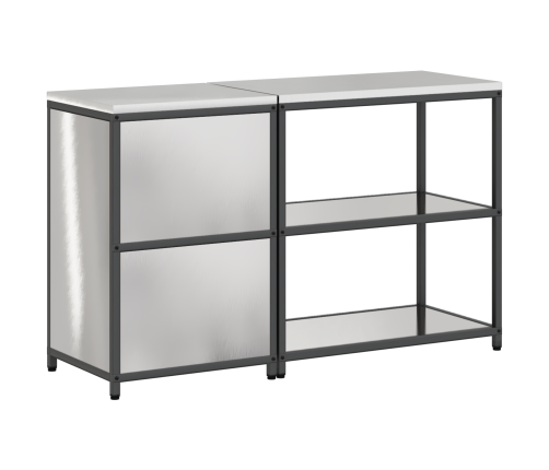 Virtuves Glabāšanas Komplekts 2 Pcs Sudrabs 150 X 50 X 92 Cm Vidaxl