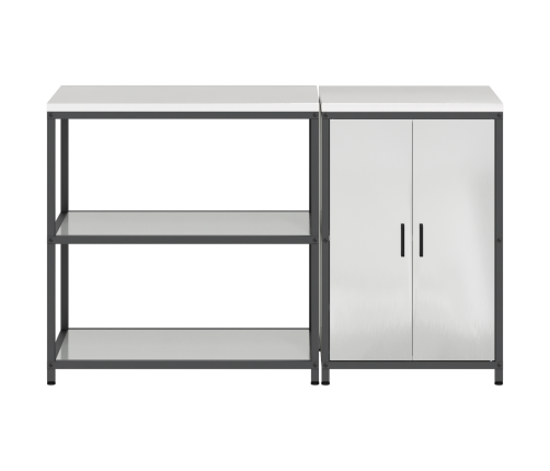 Virtuves Glabāšanas Komplekts 2 Pcs Sudrabs 150 X 50 X 92 Cm Vidaxl