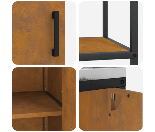 Virtuves Glabāšanas Komplekts 2 Pcs Rūsa 150 X 50 X 92 Cm Vidaxl