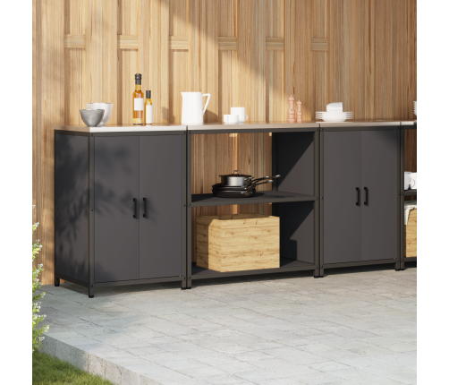 Virtuves Glabāšanas Komplekts 3 Pcs Melna 210 X 50 X 92 Cm Vidaxl