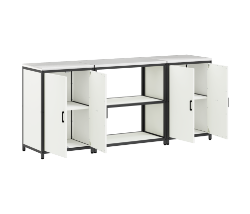 Virtuves Glabāšanas Komplekts 3 Pcs Balta 210 X 50 X 92 Cm Vidaxl