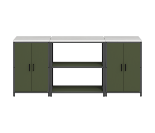 Virtuves Glabāšanas Komplekts 3 Pcs Olīvu Zaļš 210 X 50 X 92 Cm Vidaxl