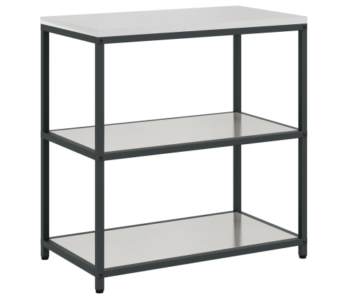 Virtuves Glabāšanas Komplekts 3 Pcs Sudrabs 210 X 50 X 92 Cm Vidaxl