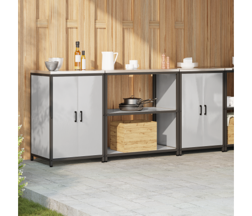 Virtuves Glabāšanas Komplekts 3 Pcs Sudrabs 210 X 50 X 92 Cm Vidaxl