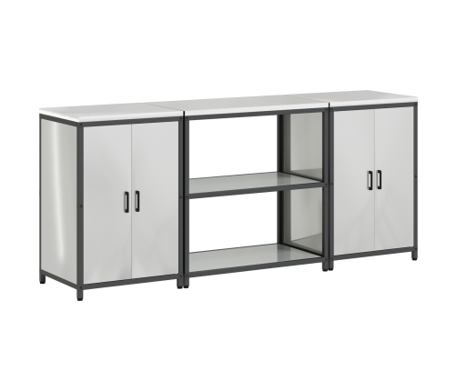 Virtuves Glabāšanas Komplekts 3 Pcs Sudrabs 210 X 50 X 92 Cm Vidaxl