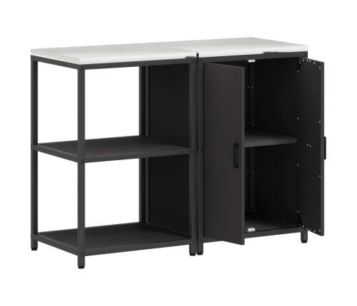 Virtuves Glabāšanas Komplekts 2 Pcs Melna 120 X 50 X 92 Cm Vidaxl